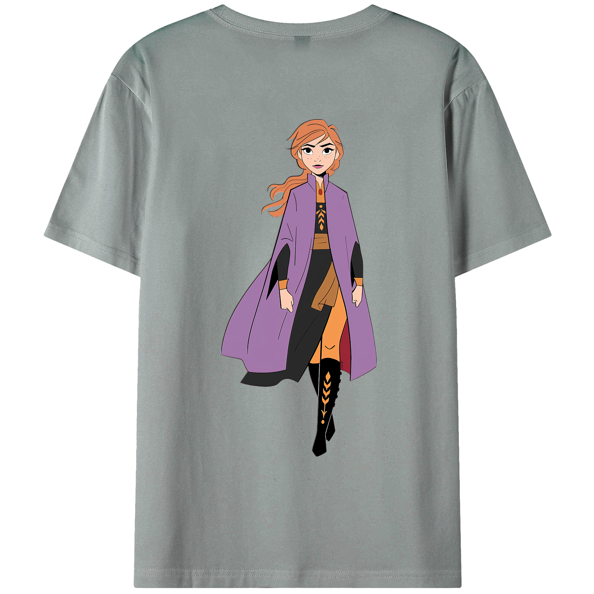 （画像用） アナと雪の女王 アンナ エルサ Frozen Anna Elsa 綿100％ メンズ半袖Tシャツ（バックプリント） 通気性